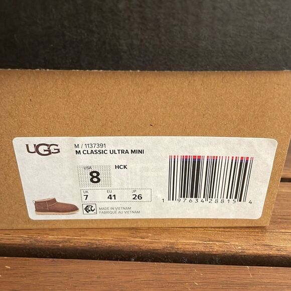 UGG Classic Ultra Mini Booties Hickory Men Size 8 Women Size 9 - Picture 12 of 12